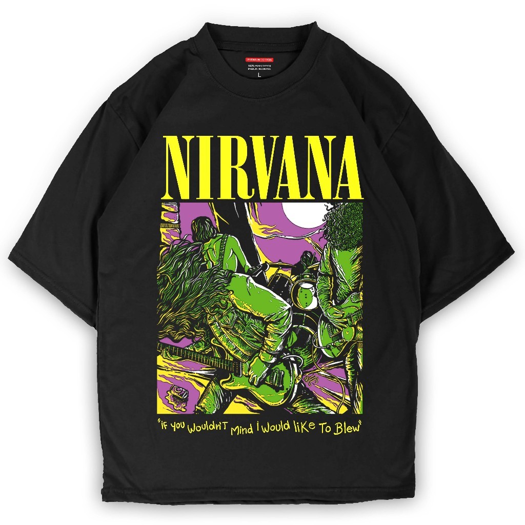 เสื้อยืด NIRVANA - SHOW TSHIRT BAND GRUNGE METAL MUSIC CLOTHES ภายใต้น้ํา KURT COBAIN TAG MERCHCONS