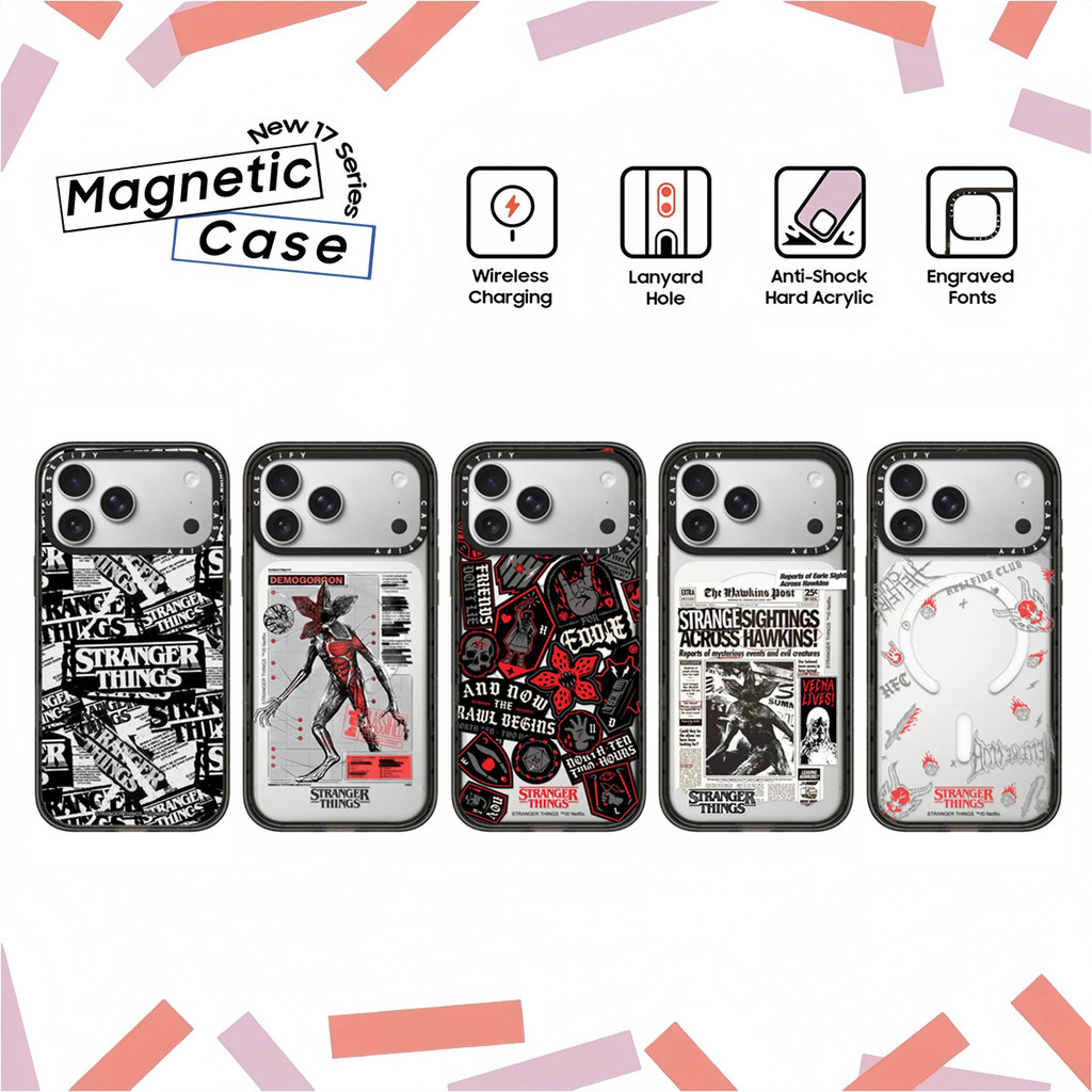 CASETi ‌Stranger Things คนแปลกหน้าสิ่งที่สาธิตDosierพลาสติกแข็งอะคริลิคสําหรับiPhone 17 16 Air 12 13 14 15 Plus Pro Maxปลอก