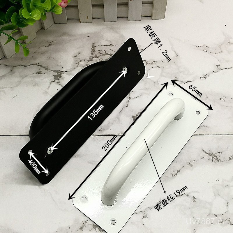 ไทเทเนียมมิลค์กี้สีขาวกันไฟ200/สีดําด้าน/มือจับประตูบานเลื่อนสแตนเลสประตูกันขโมยหลากสี RQ25