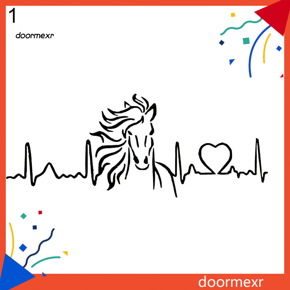 DOO Horse Heartbeat Love Auto Car กาวหน้าต่างประตู Decal สติกเกอร์ตกแต่ง