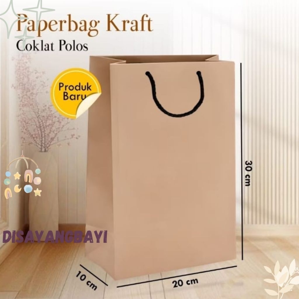 PLAIN KRAFT BROWN PAPER BAG SOUVENIR BAG HAMPERS BAG