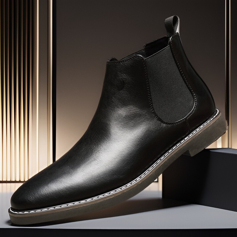 Martin Boots British Retro Chelsea Boots รองเท้าผู้ชายเยาวชน Pointed Toe รองเท้าบูทสั้นรองเท้าหนังขน