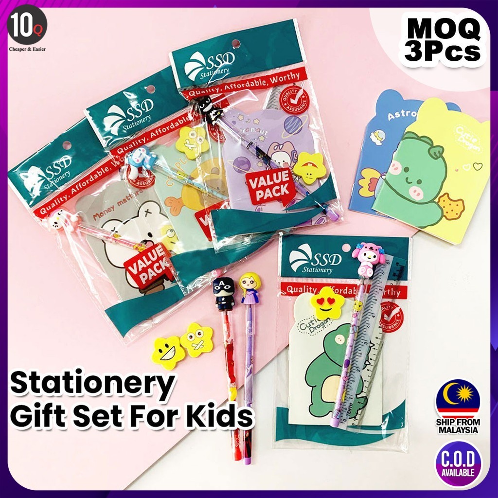 10Q Stationery & Cute Value Pack Set – เหมาะสําหรับวันเกิดและโรงเรียน