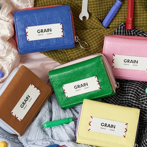 perota brand กระเป๋าสตางค์แบบสั้นสามพับหนังแท้ผู้หญิงสไตล์ญี่ปุ่น