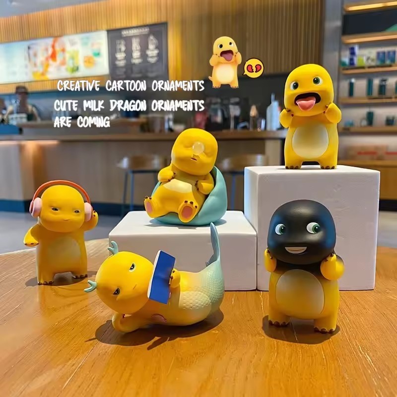 Milk Dragon Nailong กล่องตาบอด Action Figure ตกแต่งตารางรถตกแต่งภายในของขวัญสําหรับนักสะสมอินเทรนด์ข