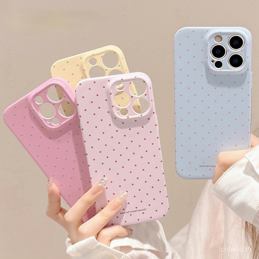 Dopamine Polka Dot แฟชั่นประสิทธิภาพสูงร้อนขาย Frosted Fine Hole เคสโทรศัพท์เหมาะสําหรับ iPhone 17pr