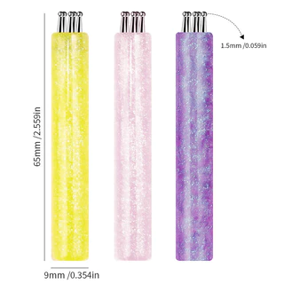DIY Nail Art 5 กลีบ Dotting เครื่องมือดอกไม้ Creator 1.5 มม.ปลาย Fine Rhinestone Pickers Glitter Handle เล็บเครื่องมือแปรง