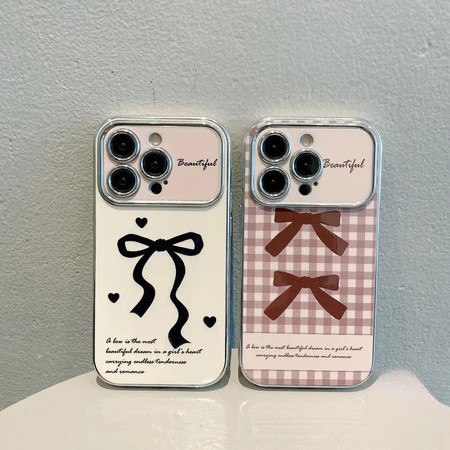 เคสโทรศัพท์ลายโบว์สำหรับ iPhone 11/13/14/15Pro/16/17Pro/16Pro Max, X/XR/MAX, 7/8Plus เคสโทรศัพท์น่ารัก ZT6DSC0127-0128