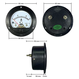 [ 1 ชิ้น ] DH65 Analog Panel Meter 65x65mm พาแนลมิเตอร์ Panel Volt Meter Amp Meter หน้าจอวัดค่าไฟฟ้า แบบกลม 65มิล มิเ...