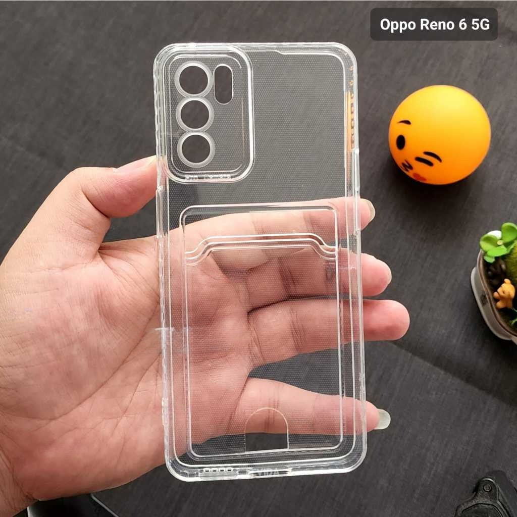 OPPO RENO 6 5G, RENO 7 4G 5G, RENO 8 4G CASE CARD CLEAR TRANSPARENT SOFT SLOT CARD / WALLET CASE
