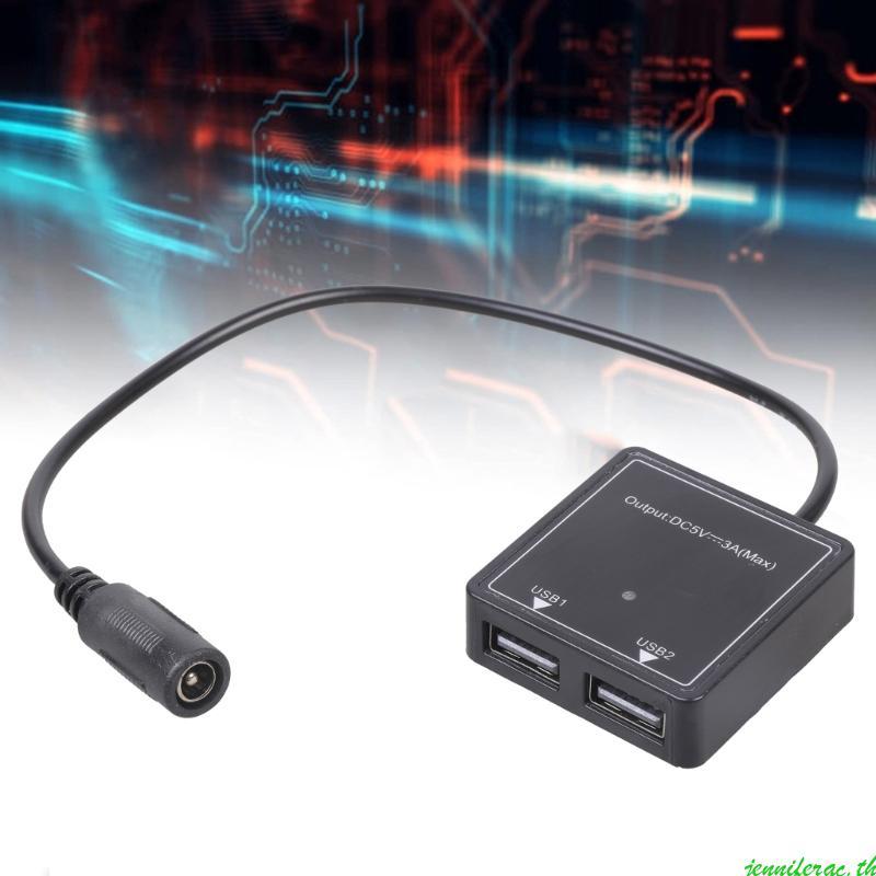 Jenniferac 6V30A ถึง 5V3A รถ USB ChargerAdapter DC5521 ถึง 2 พอร์ต USB Fast Power Adapter