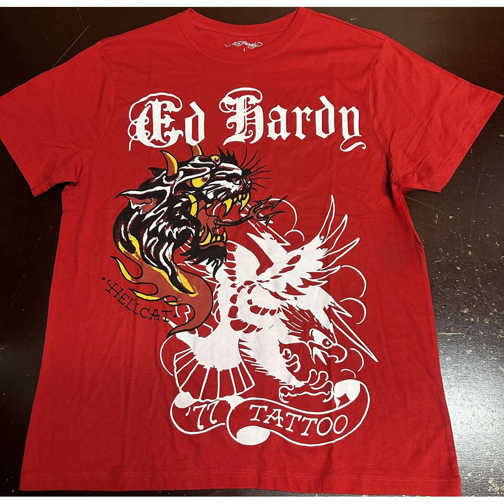 เสื้อยืด.Ed.Hardy ลายเสือ ผ้าฝ้าย.100%