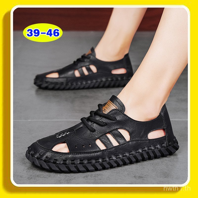 Can Summer Fashion Toe-Covered Sandals Men Size Boutique Sandals Men Beach Shoes Retro Casual
