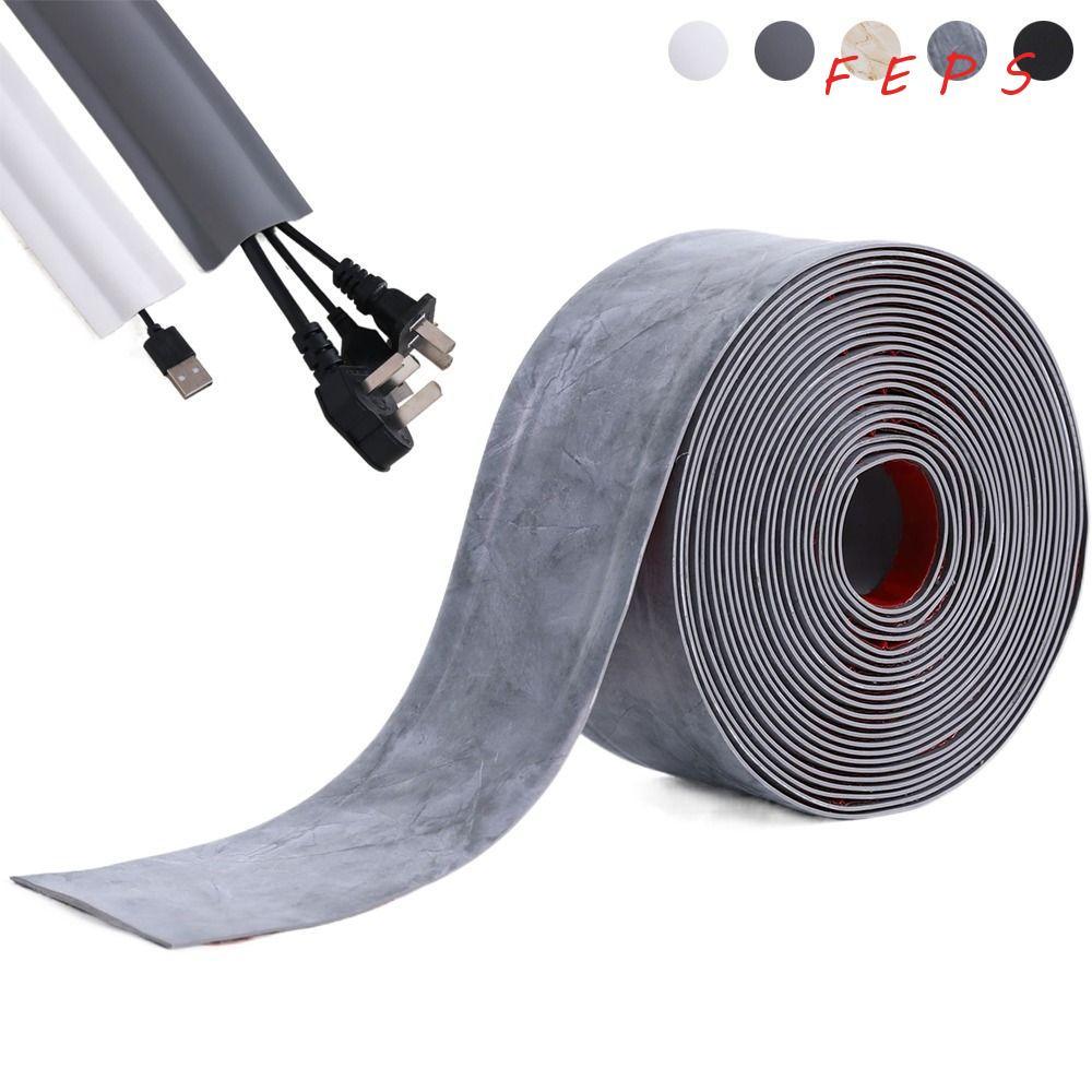 FEPS TV Cord Hider, DIY ตกแต่ง Paintable Cable คอนซีลเลอร์, 2024 Self-Adhesive Mould proof PVC Wall 