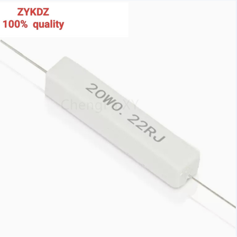 10pcs 20W 5% ตัวต้านทานซีเมนต์ความต้านทานพลังงาน 0.1 ~ 10K 0.1R 0.5R 10R 50R 0.22 0.33 0.5 1 2 5 8 1