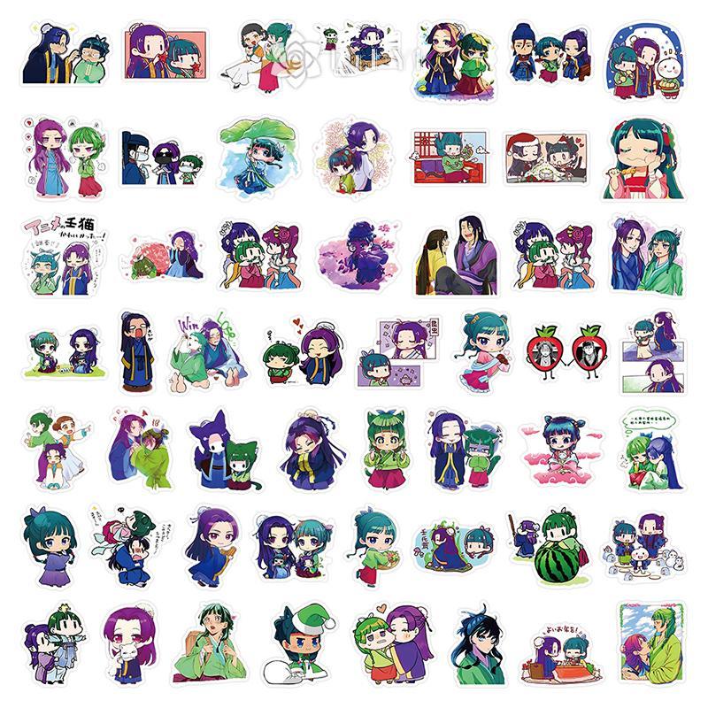 QrhYK 53 ชิ้น Maomao Apothecary Diaries สติกเกอร์ Jinshi อะนิเมะ Decals ของเล่นเด็กรถสเก็ตบอร์ดแล็ปท