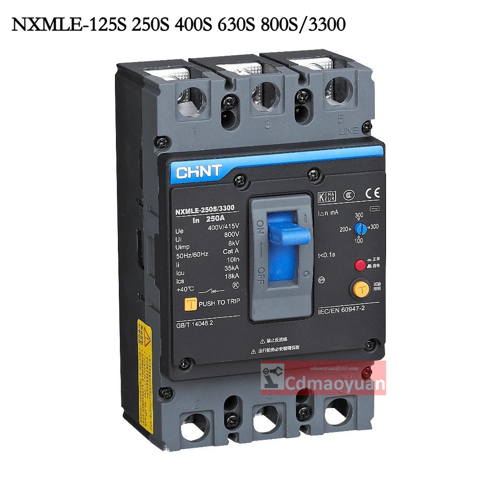 CHNT เปลือกพลาสติก Circuit Breaker NXMLE-125S 250S 400S 630S 800S/3300 Air Switch 3P