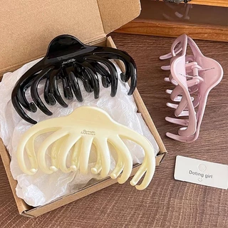 กิ๊บติดผมอินเทรนเกาหลีสำหรับสตรี แบบเรียบง่าย ขนาดใหญ่ พร้อมคลิปหนีบผม