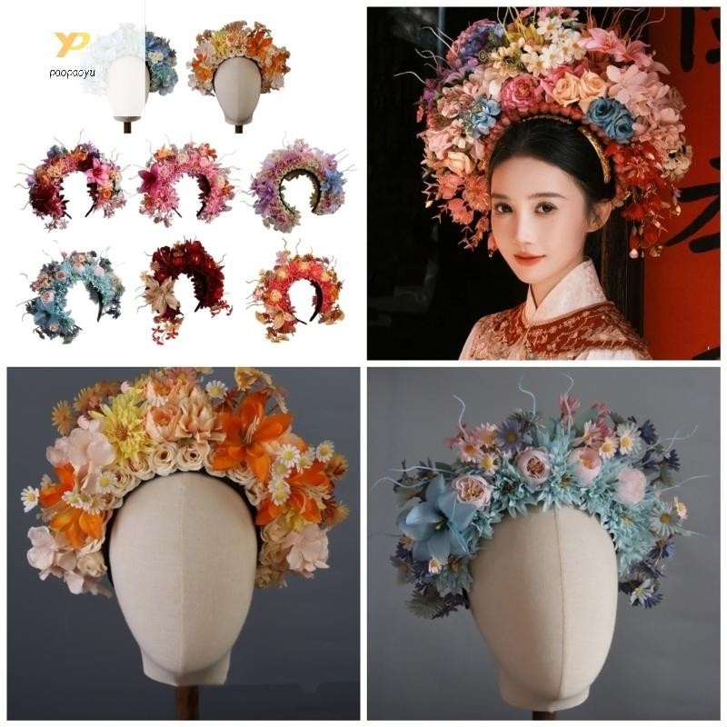 Bohemian Style Flower Hairband For Bride Wedding Hair Accessories