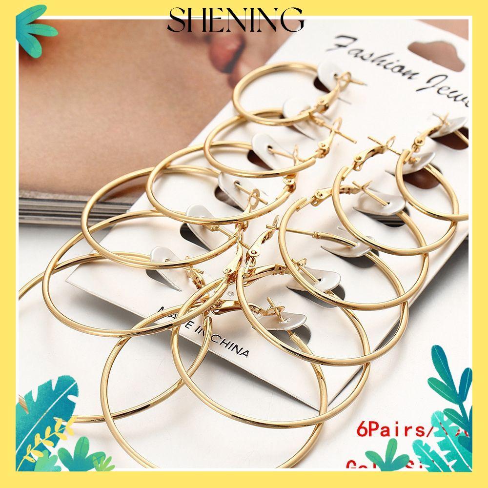 SHENING 6 คู่/เซ็ต Dangle Ear Stud Party Punk Piercing