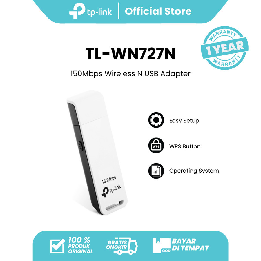 TPLINK TL-WN727N 150Mbps Wireless N อะแดปเตอร์ Usb