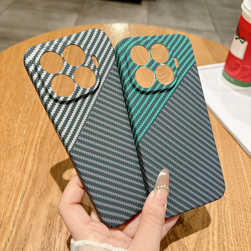 Ultra Thin Matte คาร์บอนไฟเบอร์ Textured Hard พลาสติก Anti-Drop ปกหลัง สําหรับ Xiaomi 15T Pro 14T Pro Poco F5 Pro 15 14 13 Pro 15 SPro 14 Ultra 13 Ultra