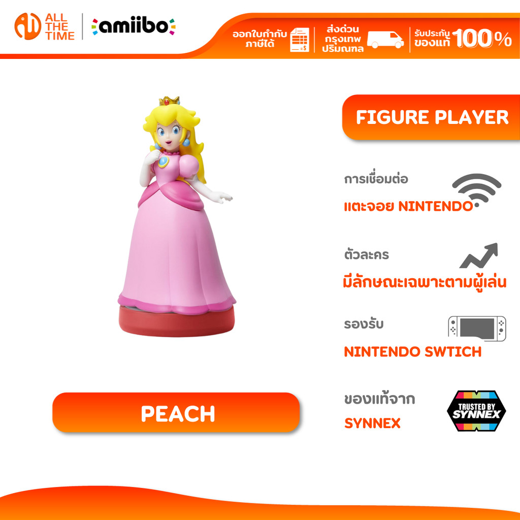 AMIIBO NINTENDO PEACH (SUPER MARIO SERIES) FIGURE PLAYER ของแท้จาก SYNNEX