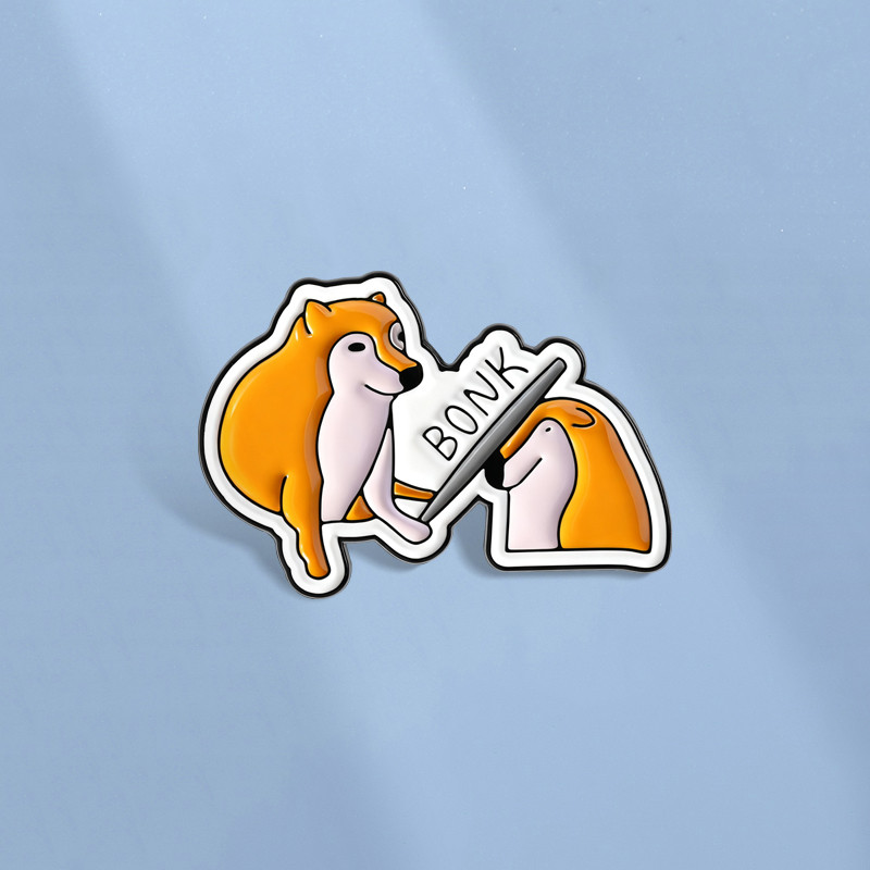 พินเคลือบ Shiba Inu น่ารัก เหมาะสำหรับตกแต่งกระเป๋าเป้ ของขวัญสำหรับเพื่อนสนิท