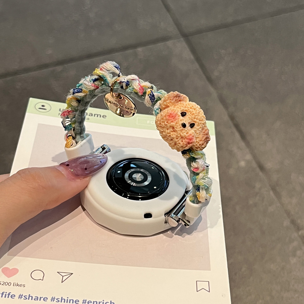 สายคล้องผมแบบยืดหยุ่นลายลูกสุนัขสุดน่ารักสำหรับ Huawei Watch GT 6 46 มม. 41 มม. สายรัดข้อมือสมาร์ทวอทช์สำหรับ Huawei GT6 GT5 Pro GT4 GT3 GT2 GT อุปกรณ์เสริม