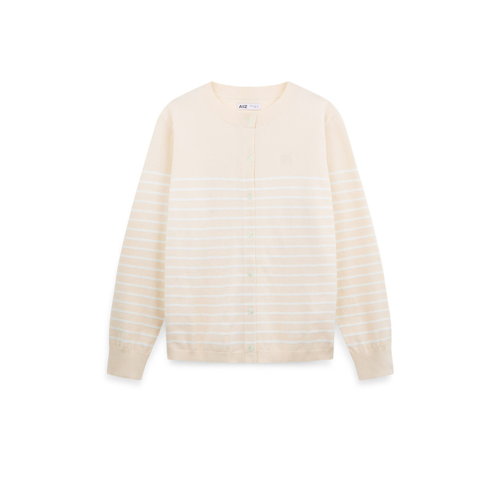 AIIZ (เอ ทู แซด) - AIIZ เสื้อคาร์ดิแกนผู้หญิงแขนยาวทอลายทาง AIIZ Women's Stripe Cardigan