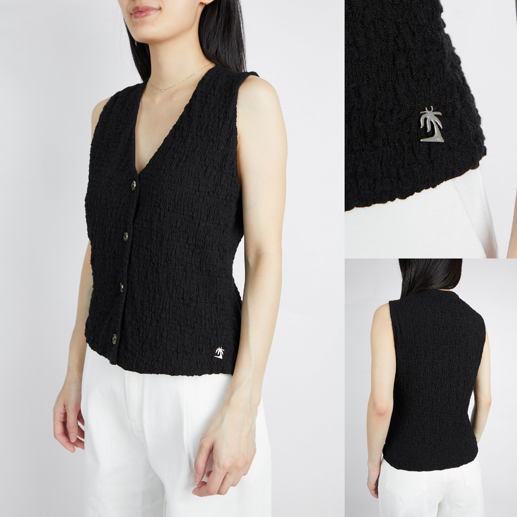 AIIZ (เอ ทู แซด) - AIIZ เสื้อกั๊กผู้หญิงผ้าย่น AIIZ Women's Crinkle Vest Top