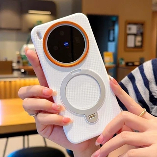 วงเล็บหมุนเคสโทรศัพท์แม่เหล็กสําหรับVivo X300 X200 X100 X100S Pro mini/Ultra X200S X100Sโลหะกรอบฝาครอบป้องกันHigh Endปุ่มโลหะอิสระเปลือก