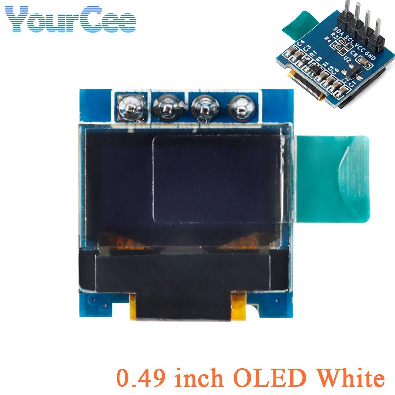 0.49 "0.49 นิ้วหน้าจอ OLED โมดูลจอแสดงผล LCD IIC I2C 64x32 SSD1306 สีขาว 64*32