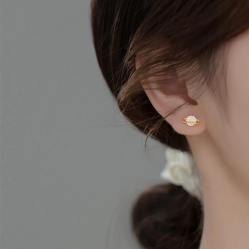Saturn Earrings ต่างหูเงินแท้ S925 [MERCELO] - รูปที่ 6