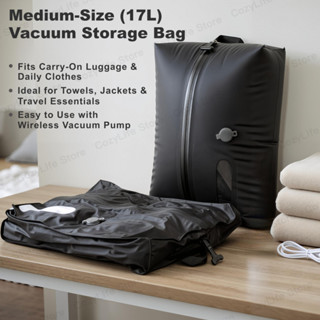 สินค้าพร้อม17L-40L ถุงบีบอัดสูญญากาศสําหรับเดินทางแบบใช้ซ้ํา…