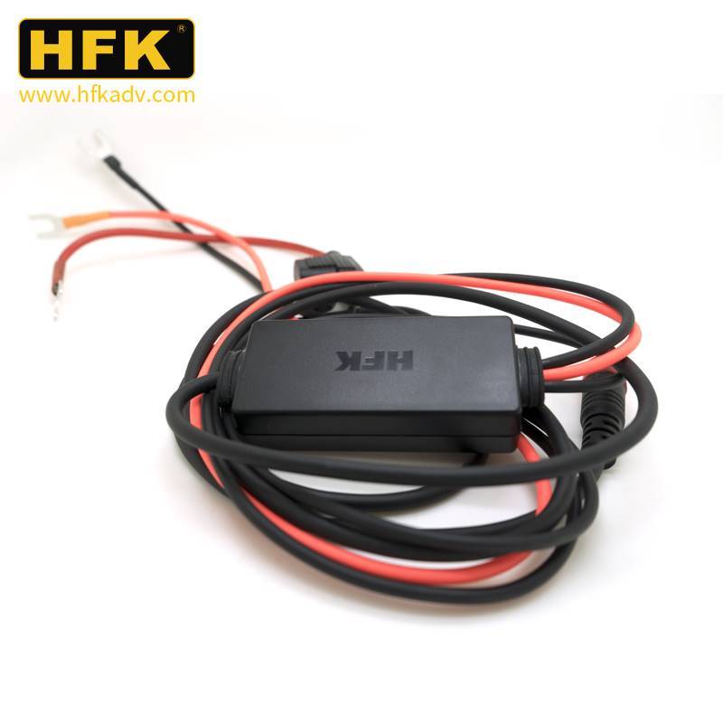 H HFK HM601/HM801P เครื่องบันทึกการขับขี่รถจักรยานยนต์ ACC การเชื่อมต่อโฮสต์สายแปลงแหล่งจ่ายไฟ HFK อ