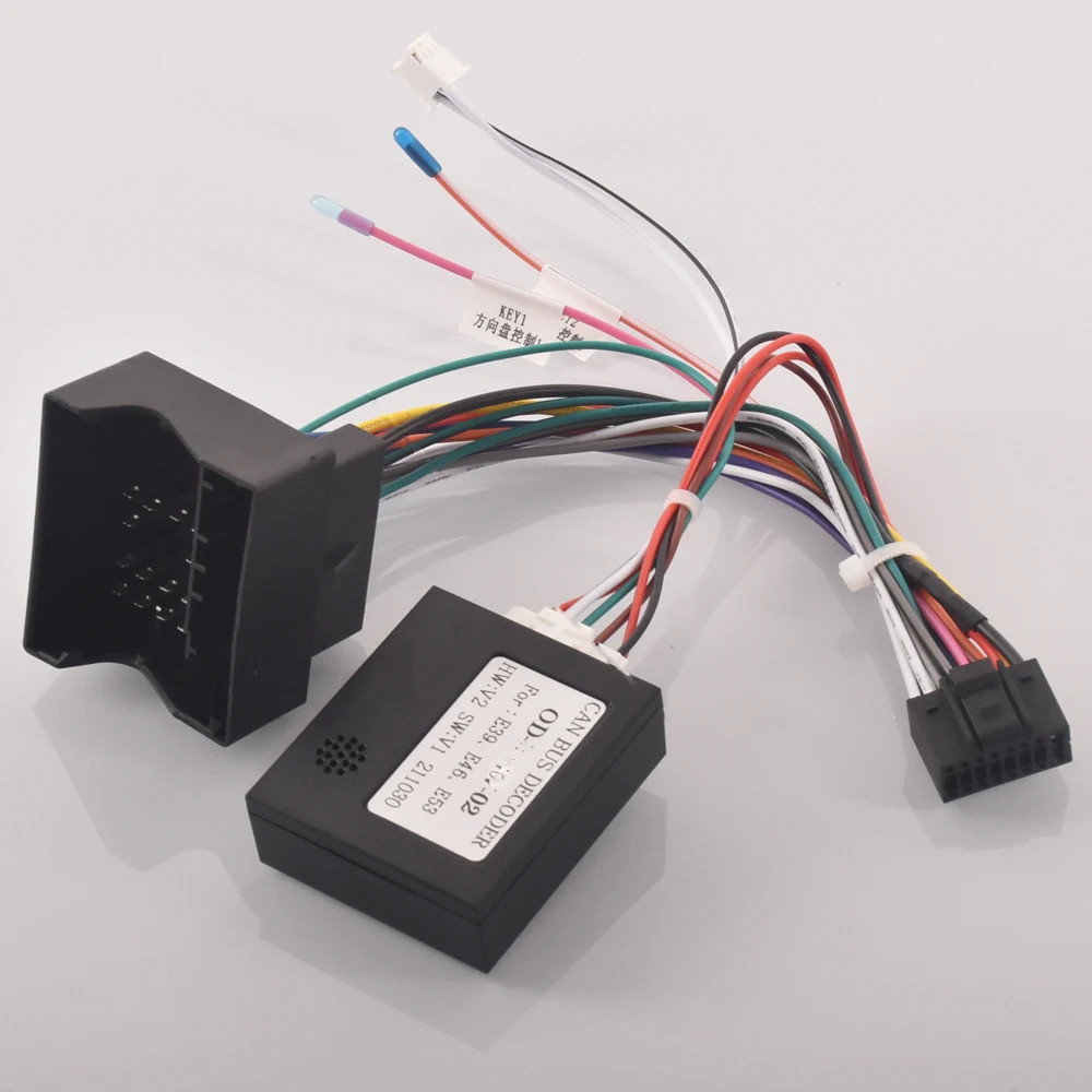 รถวิทยุสเตอริโอสายไฟอะแดปเตอร์สาย Android 16pin สําหรับ Bmw E46 E87 E65 E66 E67 พร้อม Quadlock