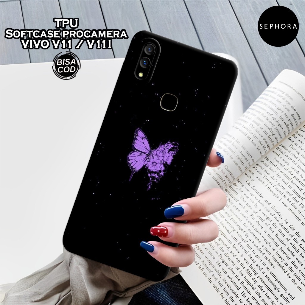 เคส HP ล่าสุด VIVO V11 / V11i - เคสแฟชั่นผีเสื้อ - เคส VIVO V11 / V11i Softcase - เคสกล้อง Pro - เคส