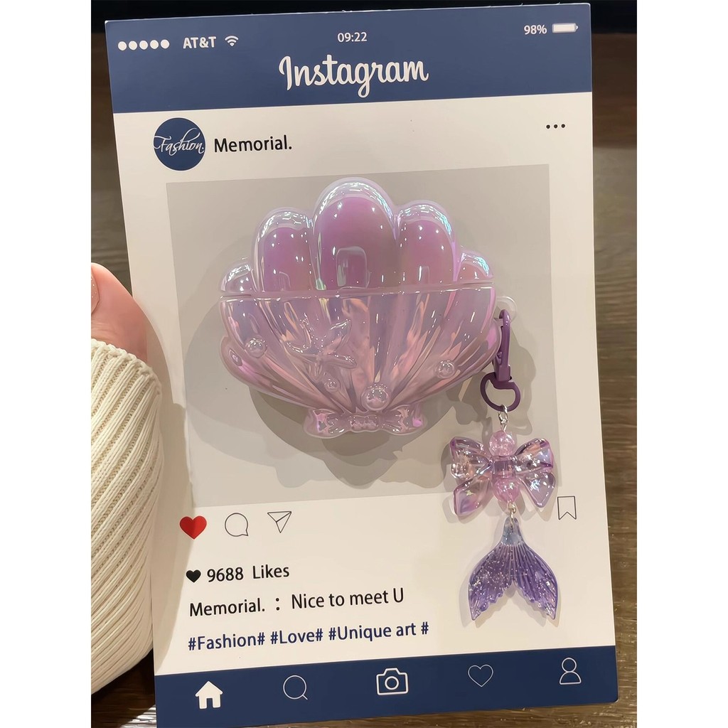 airpod pro 3 case เคส airpods pro 3 อัลตร้านางฟ้าเลเซอร์สีม่วงกลิตเตอร์เปลือก airpods4เคสป้องกัน air