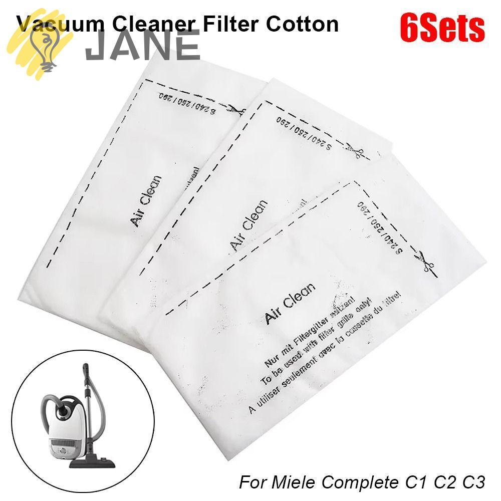 JANE 6 ชุดเครื่องดูดฝุ่น,ไอเสียกรองผ้าฝ้าย,ทนทาน Air Clean อะไหล่สําหรับ Miele Complete S8340 S8360 