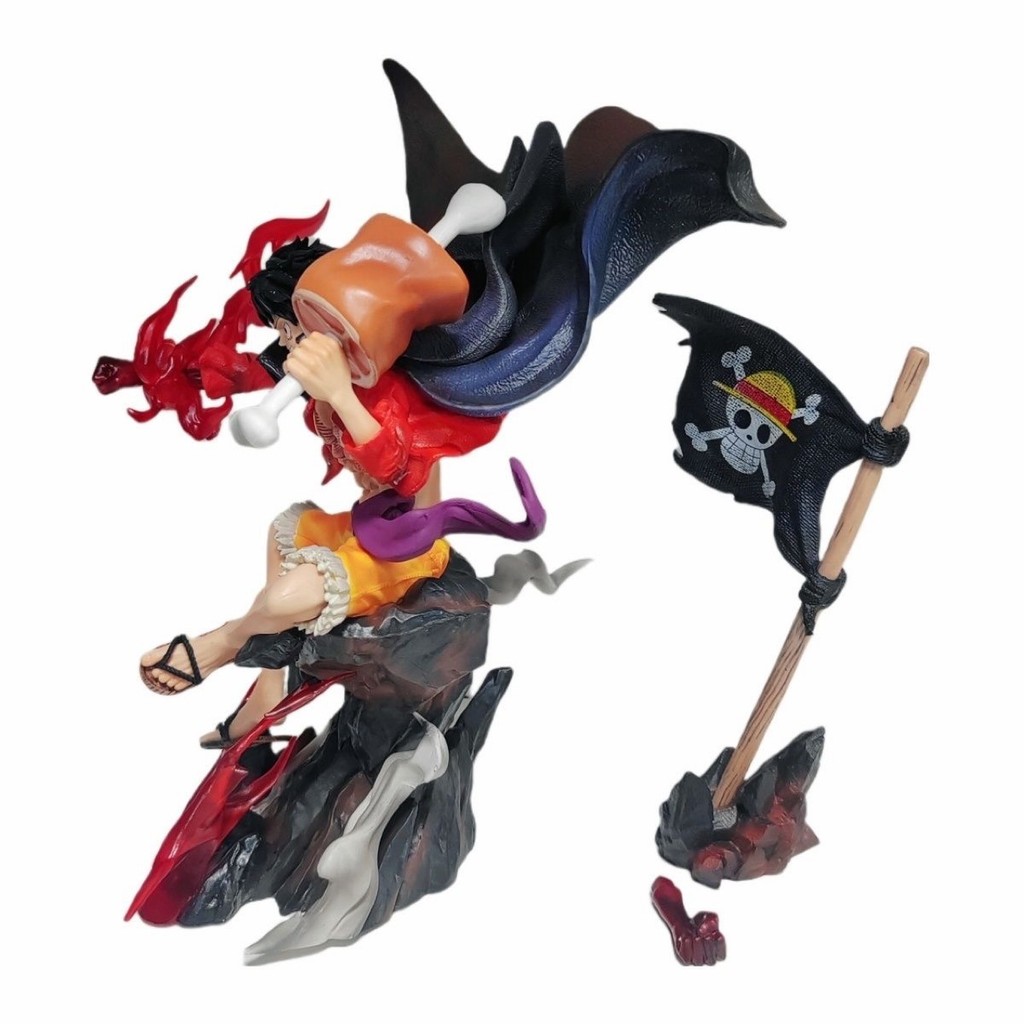 [คลังสินค้าพร้อม] One Piece GK Ghost Island Walking Luffy นั่งท่าทางสามารถส่องสว่างรูปปั้นรุ่น Boxed