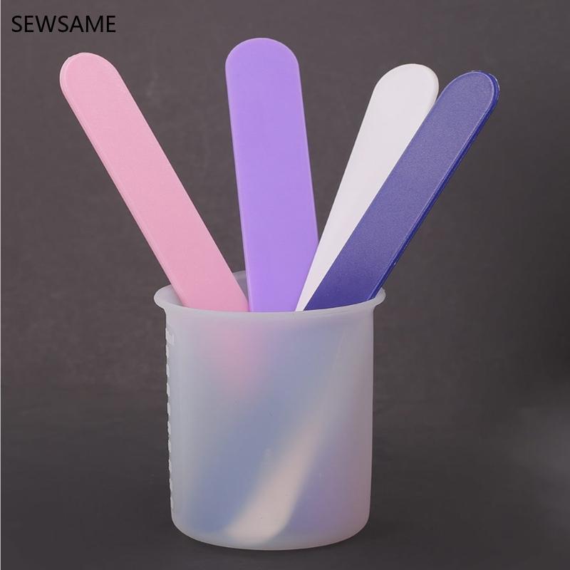 SEWSAME 4pcs Crafting Essential พลาสติกกวนเครื่องมือทนความร้อน Stirrers สําหรับเรซิ่นหล่อ DIY Home A