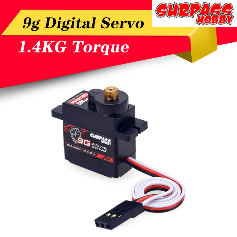 SURPASS Hobby S0009M 9g เกียร์โลหะ 1.4KG Digital Servo สําหรับ RC Fixed-Wing เครื่องบินหุ่นยนต์รถเรือท่อเครื่องบิน