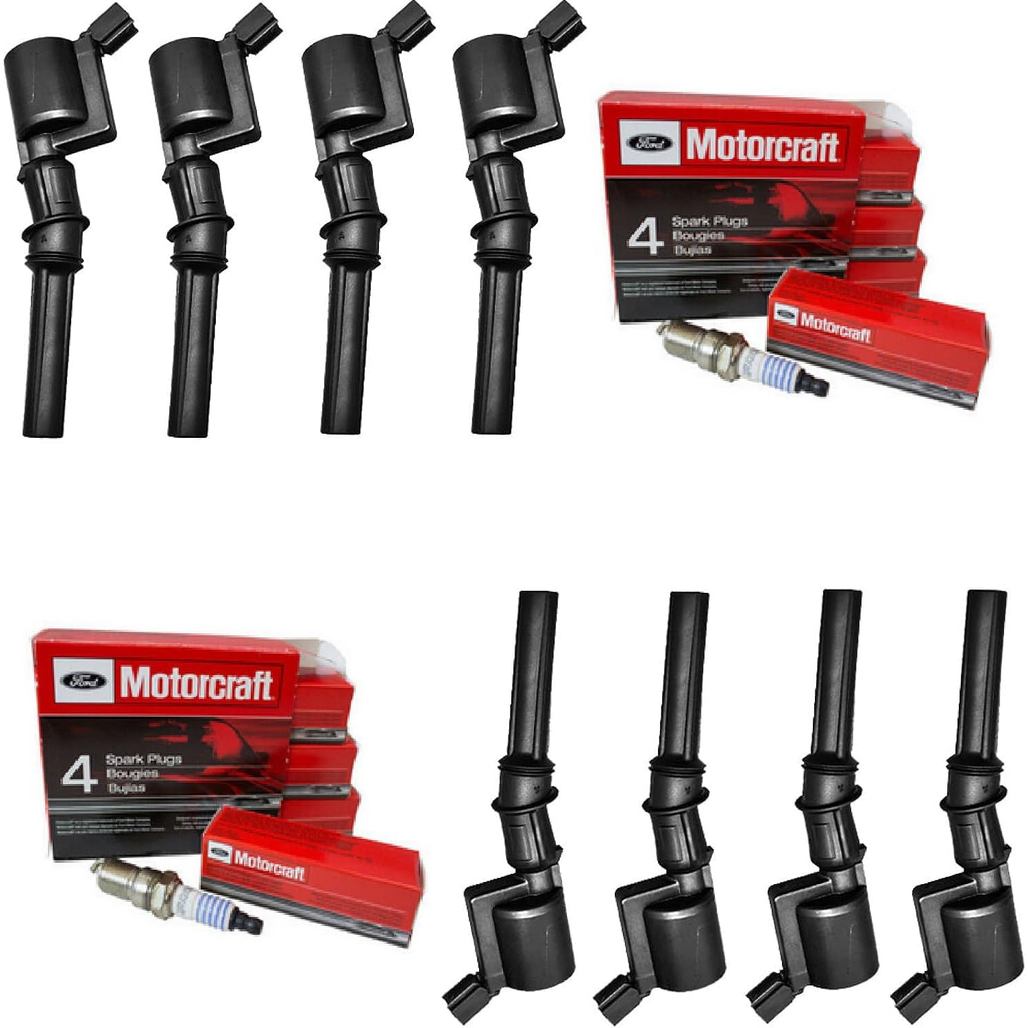 MCK คอยล์จุดระเบิดแพ็ค DG508 & หัวเทียนชุด SP493 SP479 ใช้งานร่วมกับ 4.6L 5.4L V8 F-150 F-250 F350 E