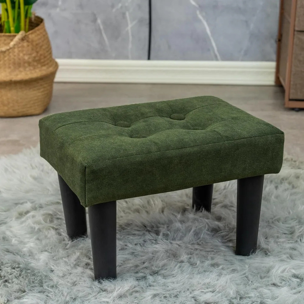 Ottoman Foot Rest, Suede Small Ottoman Foot Stool พร้อมขา Modern Ottoman สตูลวางเท้าสําหรับห้องนั่งเ