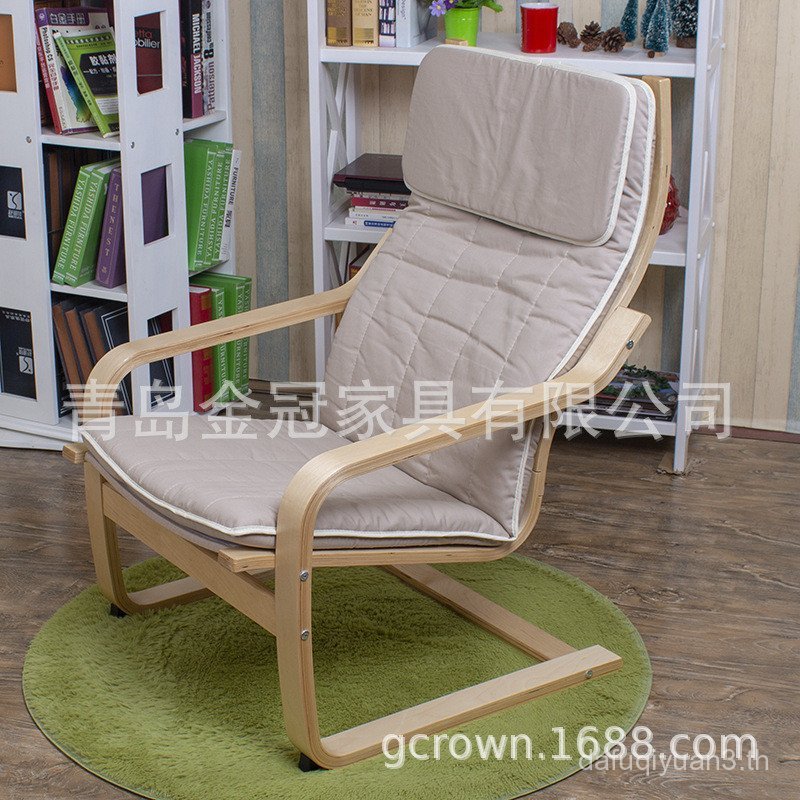 Boon เก้าอี้โซฟา POANG โซฟาพักผ่อนระเบียงฟองน้ํา Strong Birch โค้งไม้เก้าอี้โยกเดี่ยว Lazy Simple