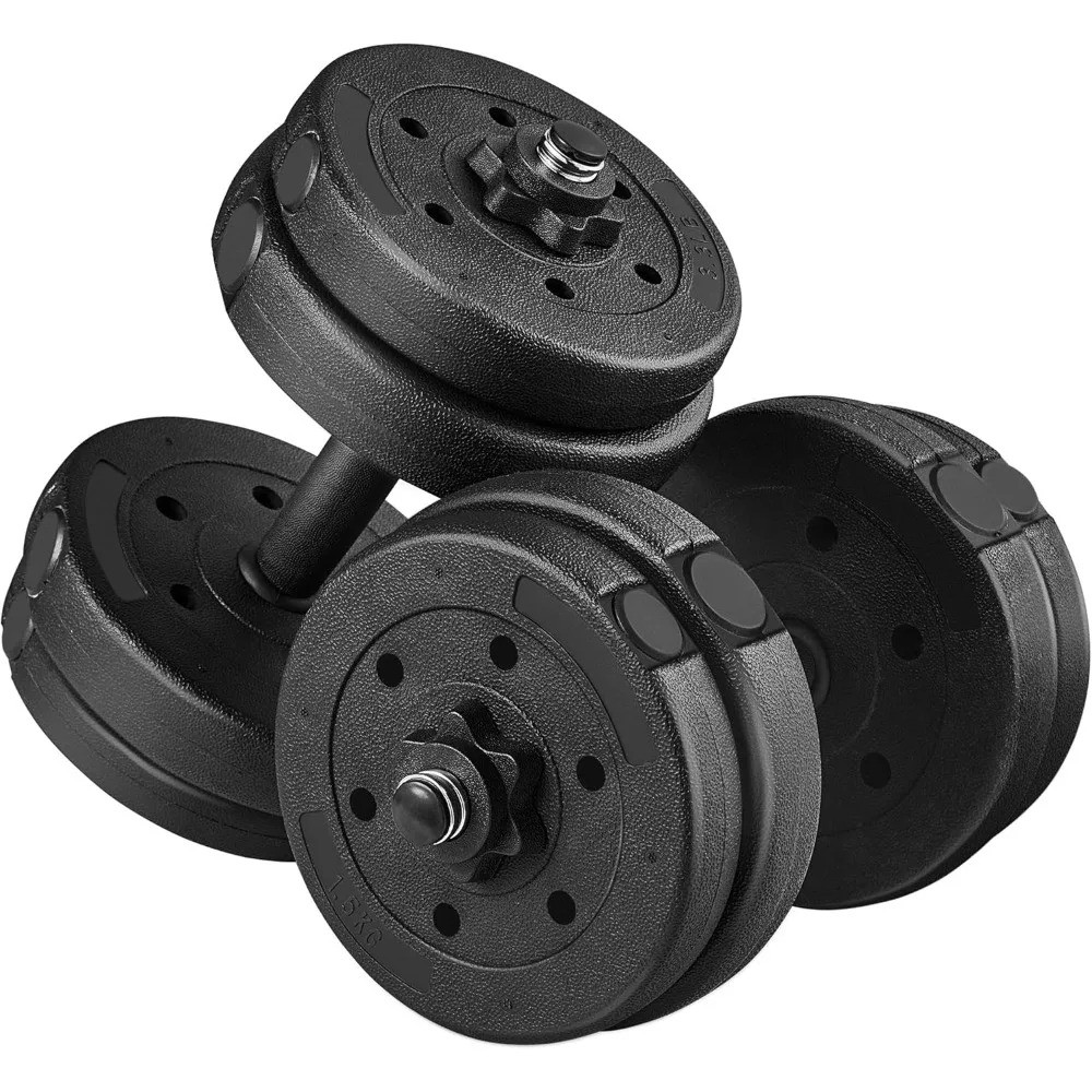 Adjustable Dumbbells Weight Set Dumbbell Weights อุปกรณ์ออกกําลังกายและฟิตเนส W/ 4 Spinlock Collars 