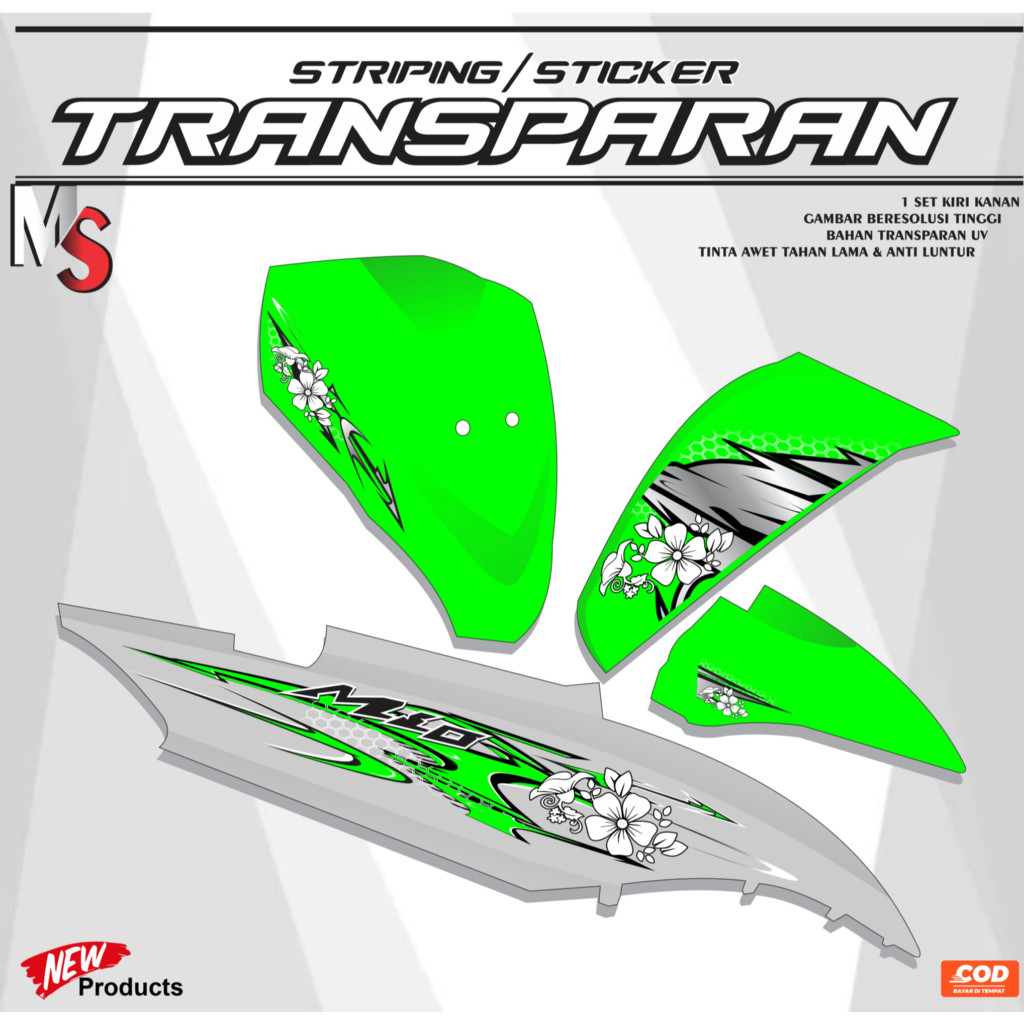 TRANSPARENT STRIPING MIO J/GT SMILE STICKER VARXY V4 YSM06 FLOWER GRADATION / STRIPING