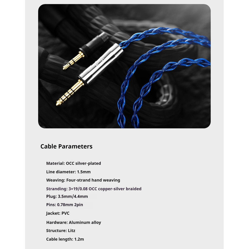 QOA MistyBlue 2DD 2BA Hybrid Hifi Music Monitor สตูดิโอ Audiophiles In Ear หูฟังแบบมีสายหูฟังแบรนด์ร่วมโดย Blue Well Ai Lu ราคา ถูกที่สุด ดีลบีเคเค แกลเลอรีภาพที่ 7