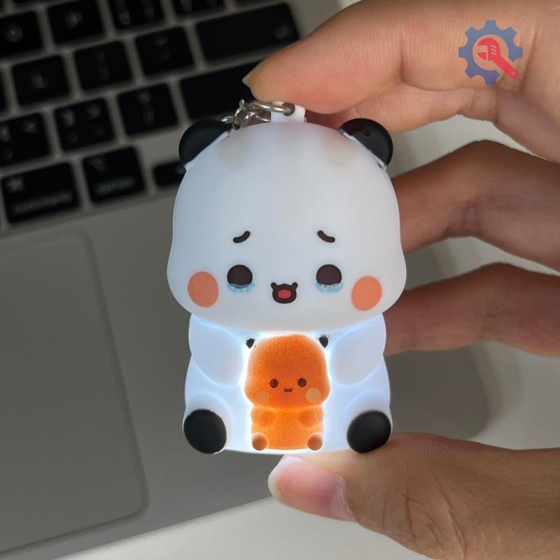 พวงกุญแจลายการ์ตูนแพนด้า Bubu & Dudu พร้อมเสียง "I Love You" - ของขวัญน่ารักสำหรับเด็ก